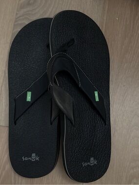 Sanuk Black Flip-Flop Sandals